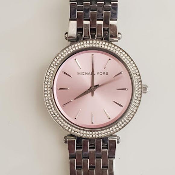 Michael Kors Women's Watch Darcy Silver Tone Pink Dial Crystals MK3352 39mm‎ - Picture 4 of 9